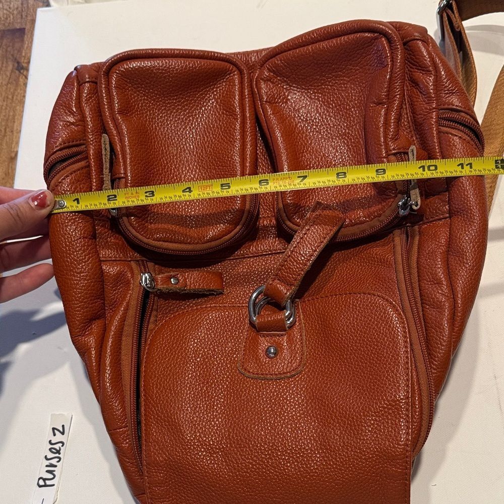 Chic Brown Leather Backpack - Picture 6 of 6
